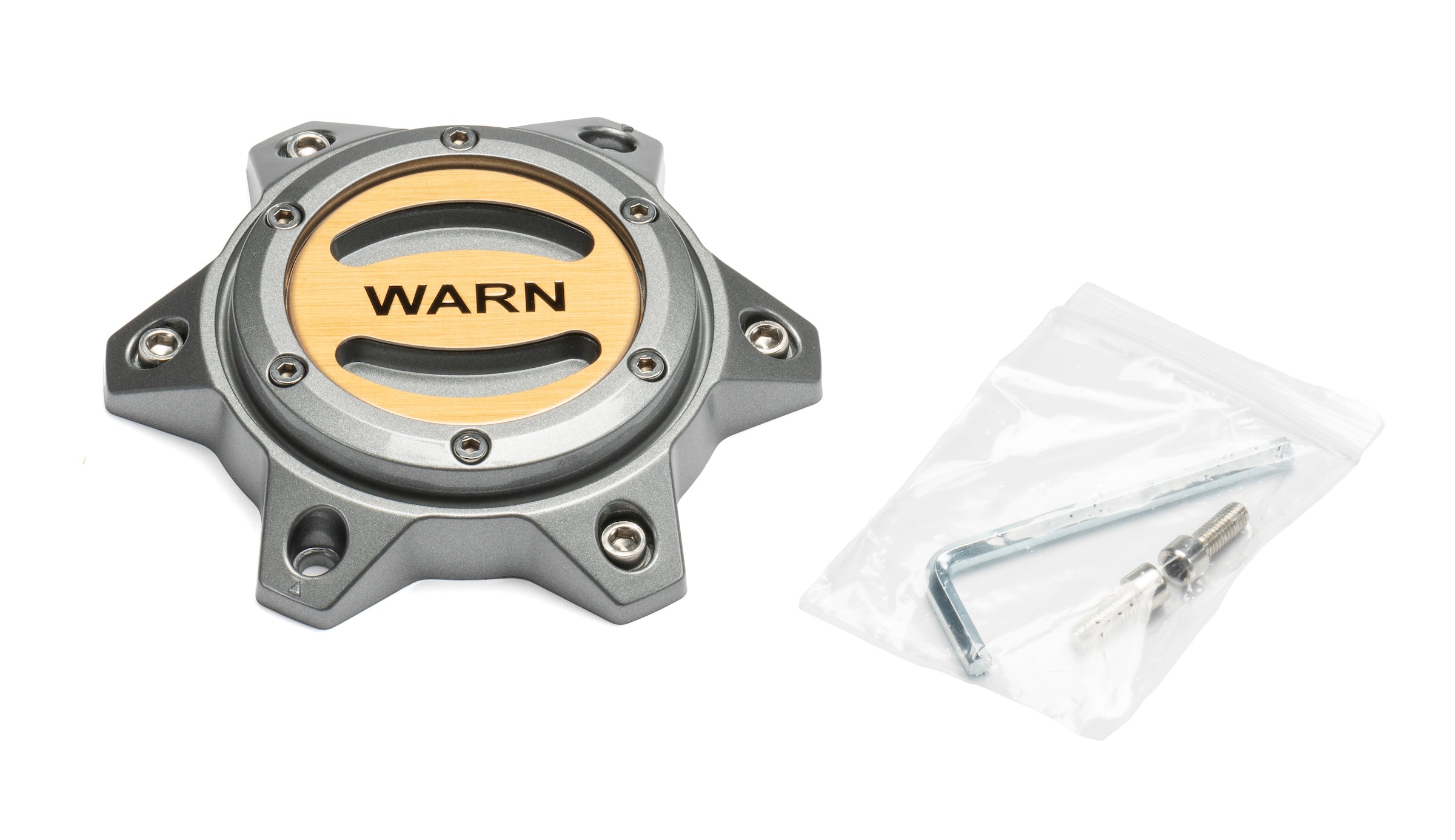 REPLACEMENT WHEEL CENTER CAP - GRAY/GOLD 6 LUG