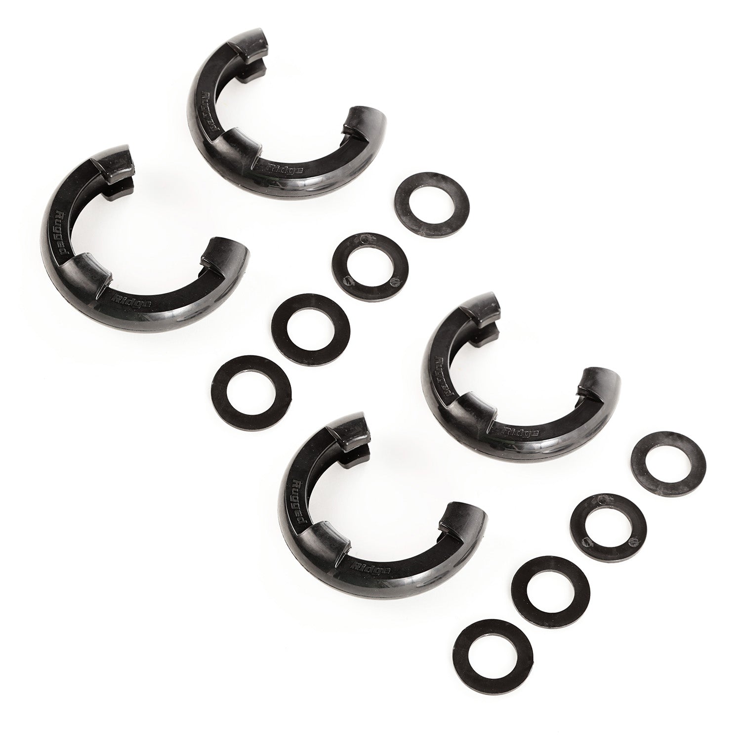D-Ring Isolator Kit  Black  2 Pair  3/4 Inch