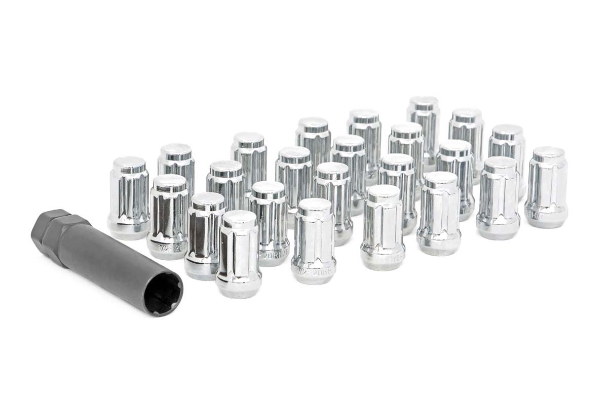 Rough Country Lug Nut Set - 1 2x20 - 24 Qty - Chrome