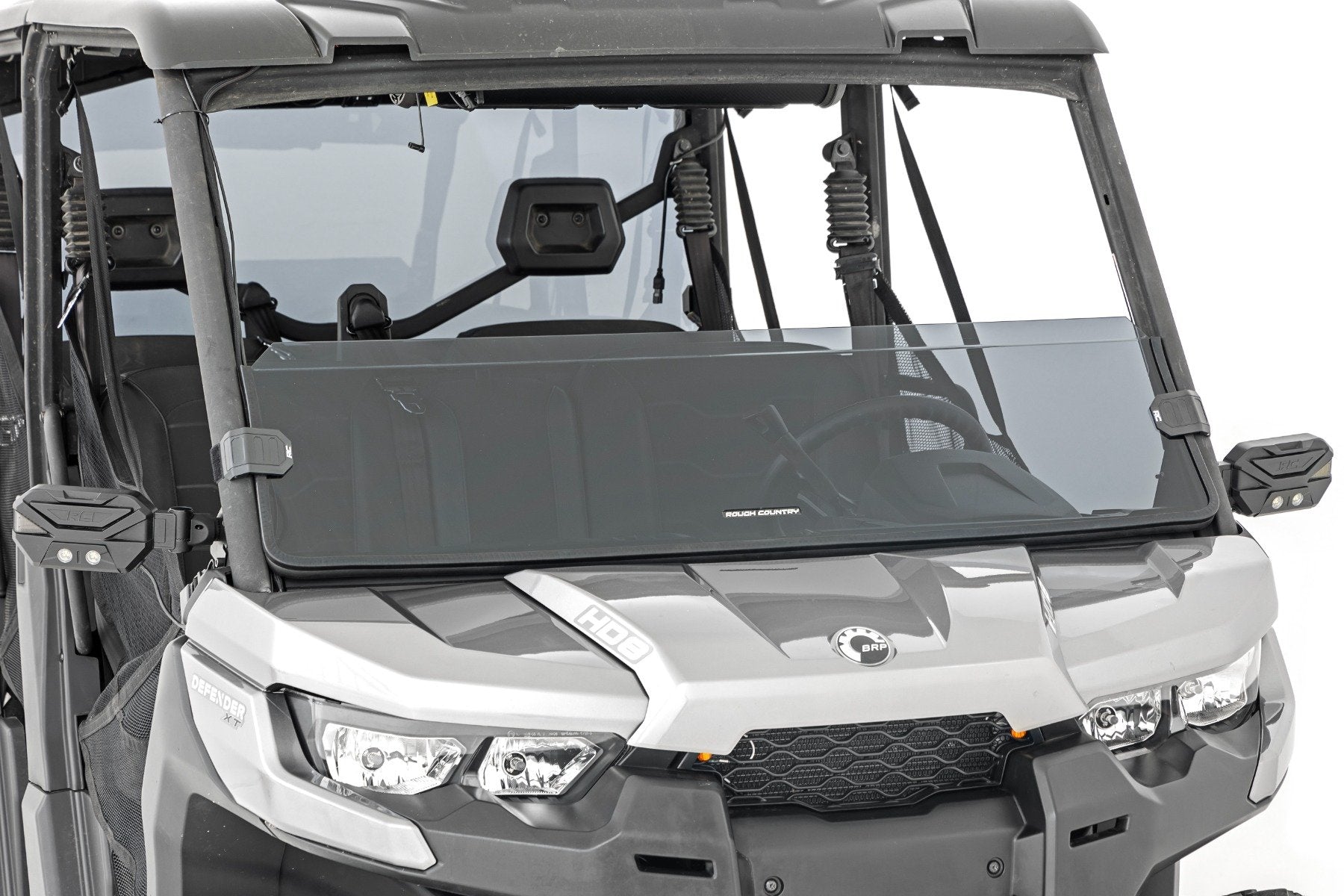 Rough Country Tinted Half Windshield - Scratch Resistant - Can-Am Defender HD 5 HD 8 HD 9 HD 10