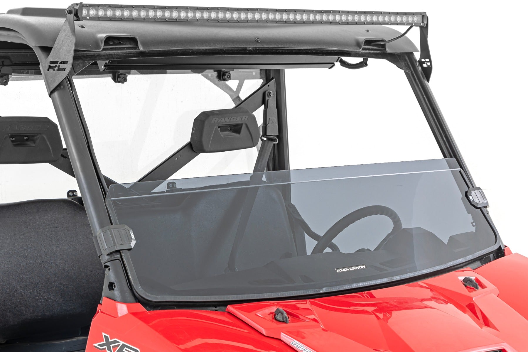 Rough Country Tinted Half Windshield - Scratch Resistant - Polaris Ranger 1000 Ranger XP 900 1000
