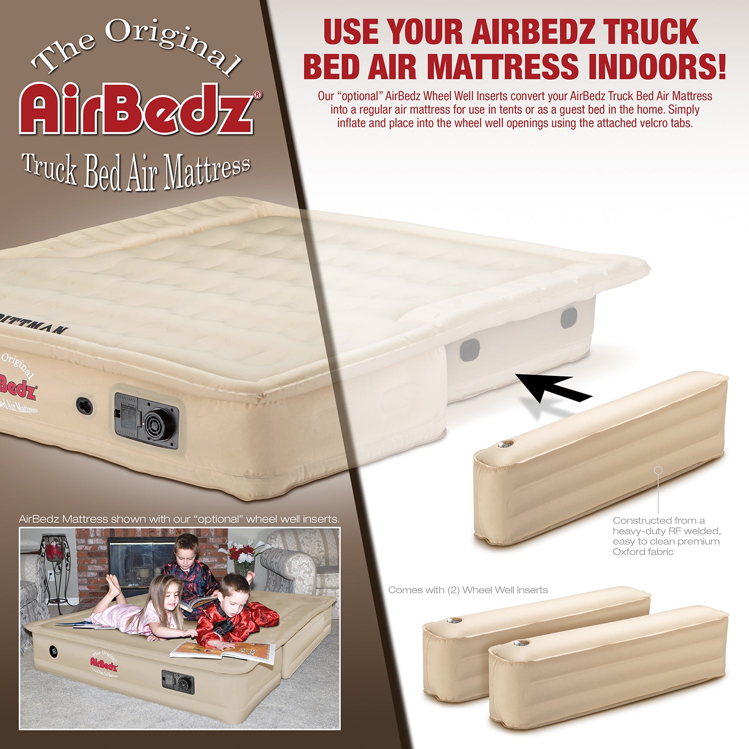 AirBedz Tan By Pittman Outdoors - Original Inflatable Wheel Well Side Inserts - FITS ONLY PPI 505
