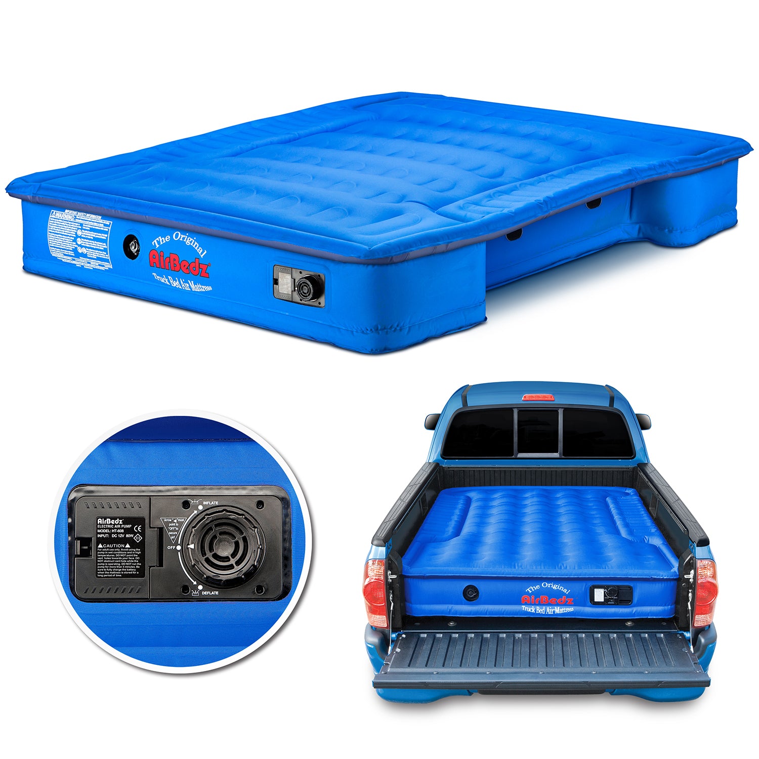 AirBedz By Pittman Outdoors - PPI 103 Mid Size 6.0'-6.5' Standard Bed With Built-in Rechargeable Battery Air Pump - The Original Truck Bed Air Mattress