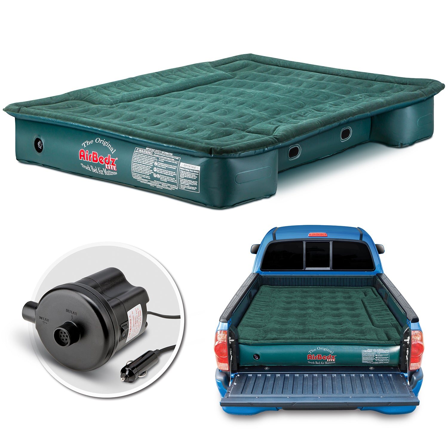 AirBedz Lite By Pittman Outdoors - PPI PV203C Mid Size 6.0'-6.5' Standard Bed With Portable DC Air Pump - The Original Truck Bed Air Mattress