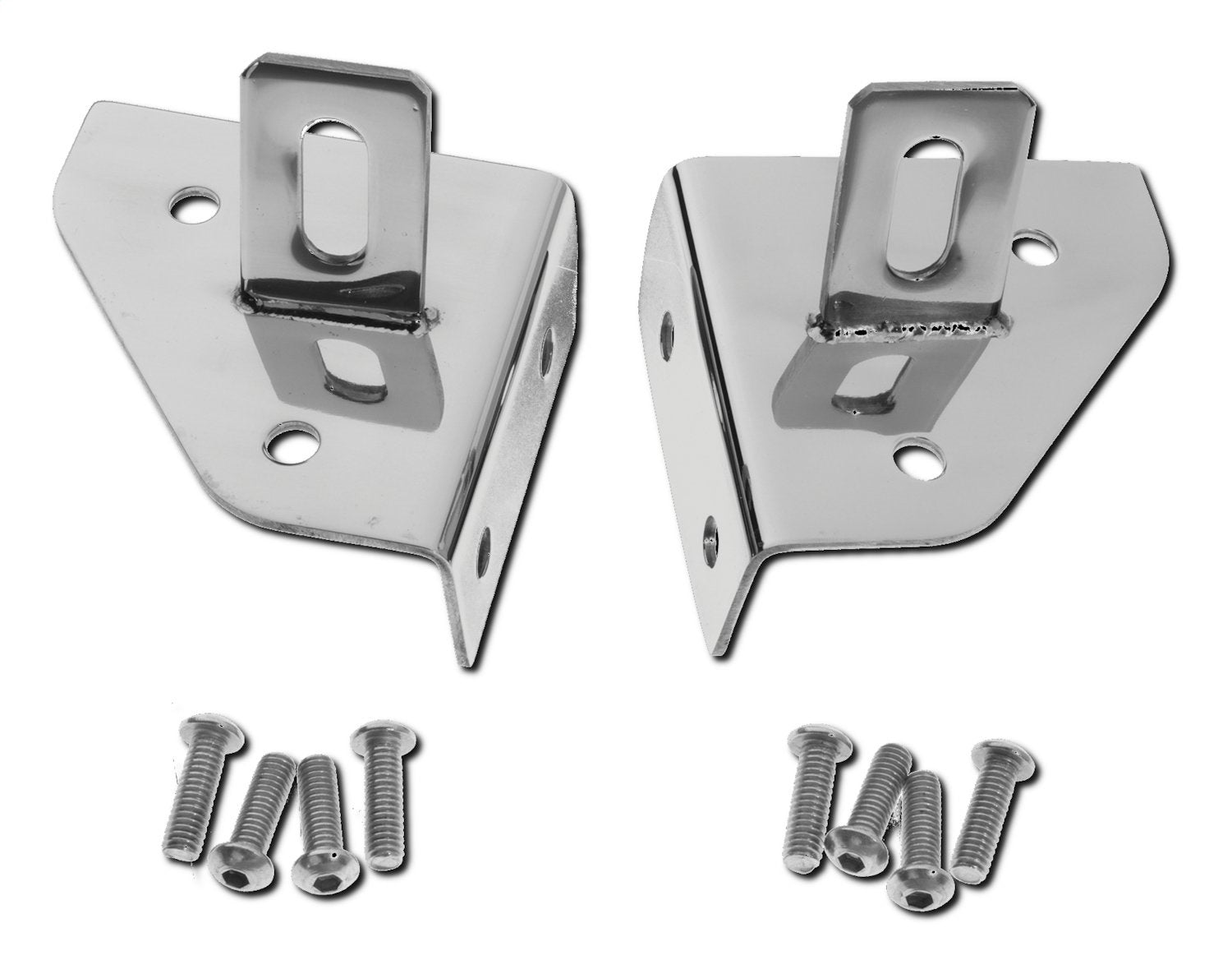 RT Off-Road - Stainless Stainless Windshield Light Mount Bracket Set