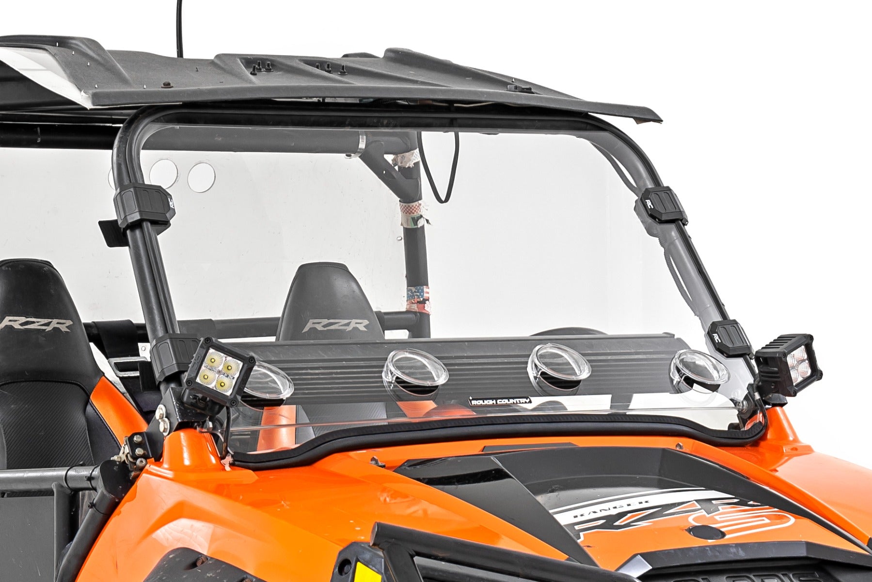 Rough Country Vented Full Windshield - Scratch Resistant - Polaris RZR 800