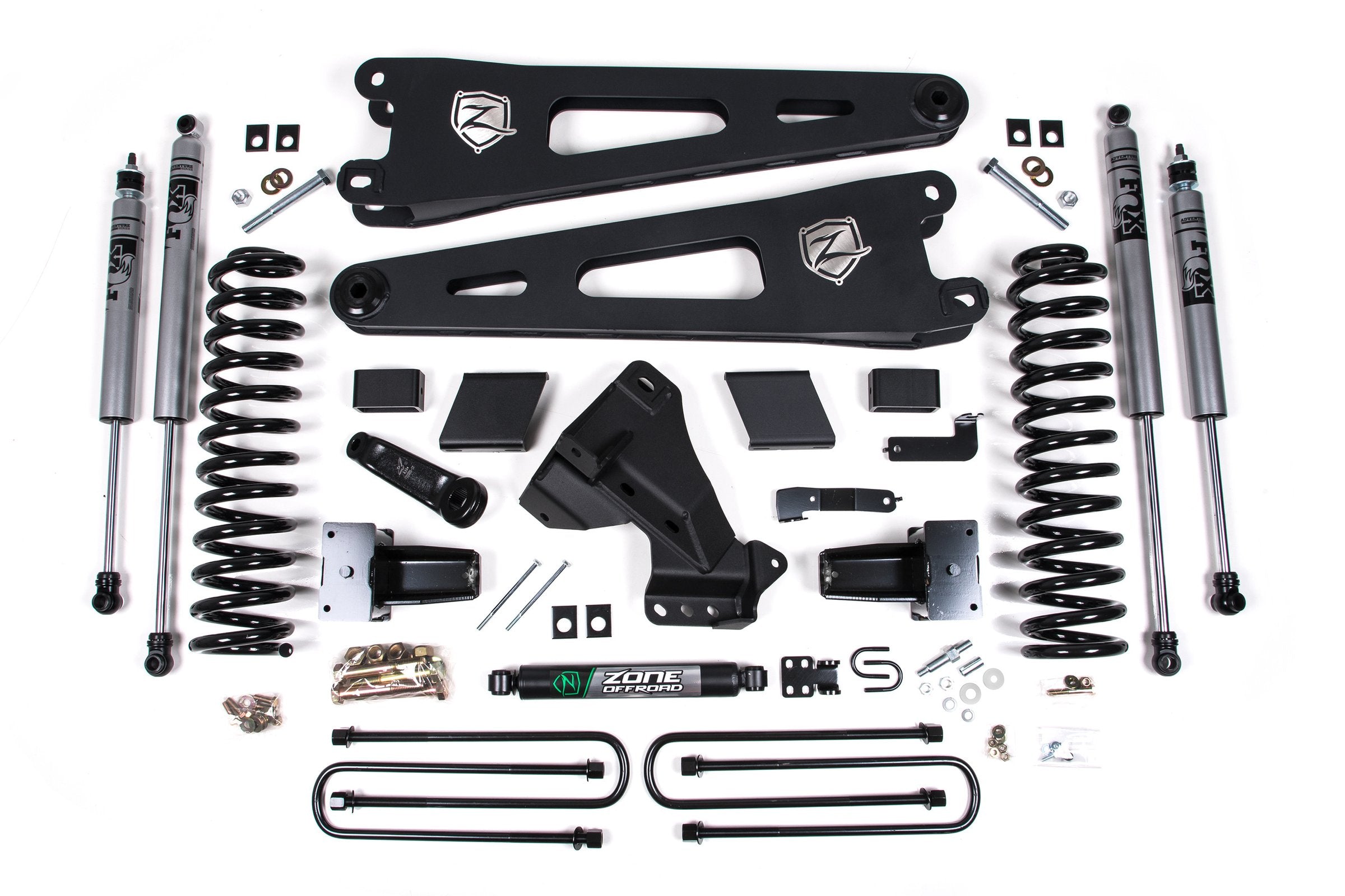 Zone 5" Radius Arm Lift Kit 3" Rear Lift Fox Adventure Shocks
